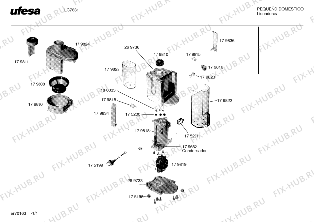 Схема №1 LC7631 с изображением Крышка для электромиксера Bosch 00179824