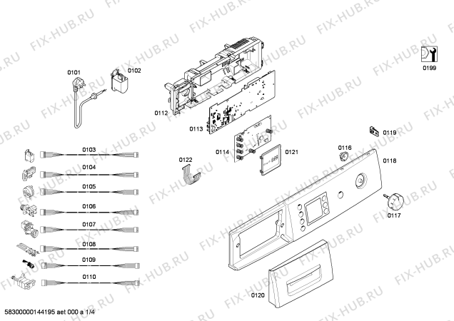Схема №1 WAE20462TR с изображением Кабель для стиралки Bosch 00613757