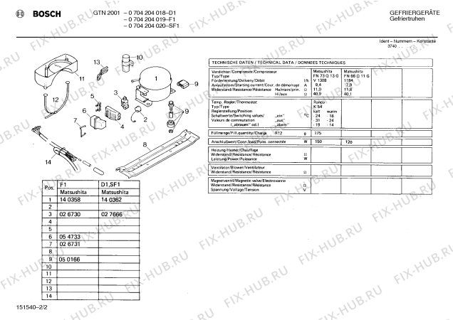 Взрыв-схема холодильника Bosch 0704204018 GTN2001 - Схема узла 02