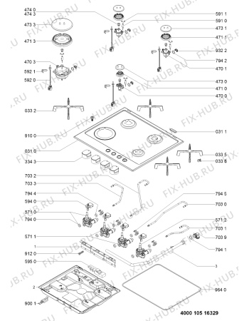 Схема №2 AKT 657/IX с изображением Затычка для электропечи Whirlpool 480121104301