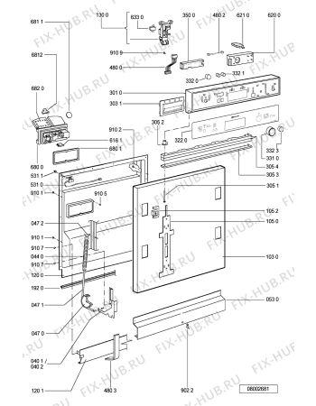 Взрыв-схема посудомоечной машины Bauknecht GSIK 6453 SW - Схема узла