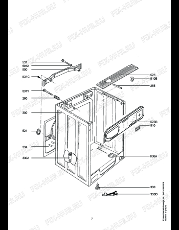 Взрыв-схема стиральной машины Aeg LAV73664 - Схема узла Housing 001