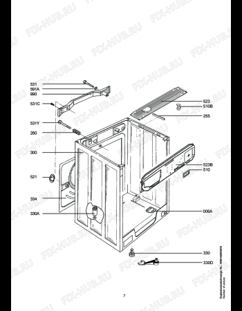 Взрыв-схема стиральной машины Aeg LAV74651 - Схема узла Housing 001