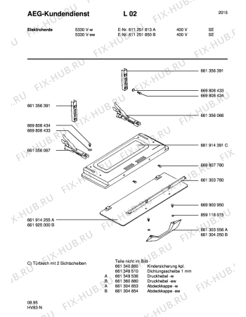 Взрыв-схема плиты (духовки) Aeg 5330V-W S 400V - Схема узла Section7