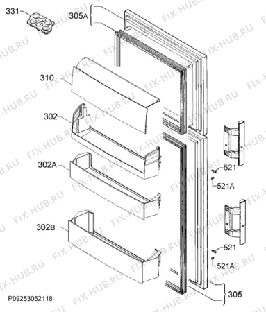 Взрыв-схема холодильника Electrolux ST2340 - Схема узла Door 003