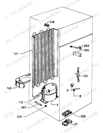 Взрыв-схема холодильника Zanussi ZF23/6D - Схема узла Refrigerator cooling system