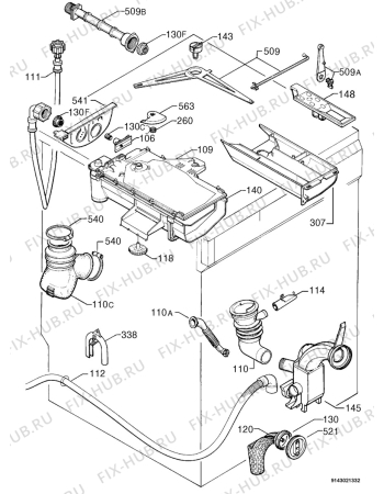 Взрыв-схема стиральной машины Zanussi WI1018N - Схема узла Hydraulic System 272