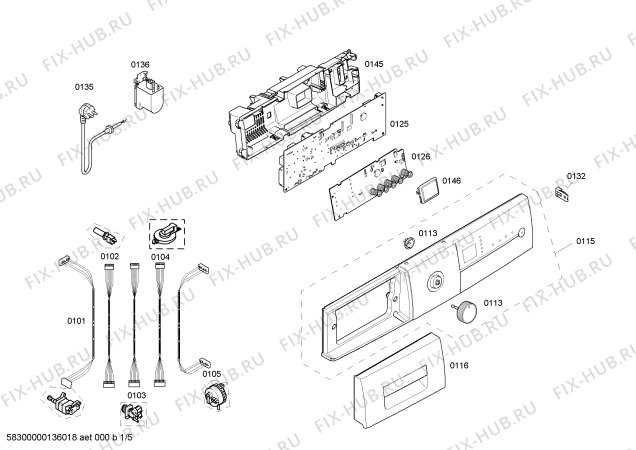 Схема №4 WM14E390NL E14.39 с изображением Панель управления для стиралки Siemens 00666731