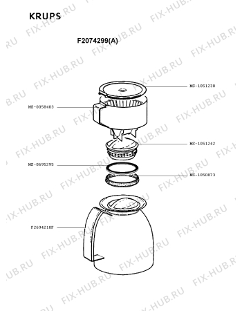 Взрыв-схема кофеварки (кофемашины) Krups F2074299(A) - Схема узла Q0000112.3Q2