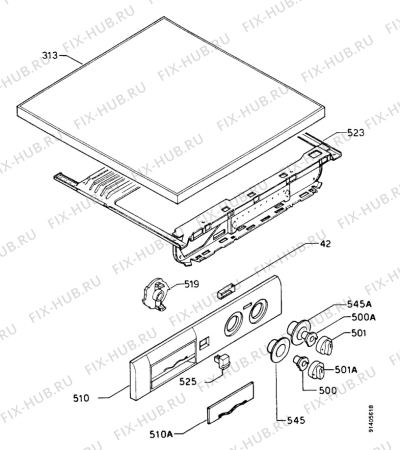 Взрыв-схема стиральной машины Zanussi FLS1222CH - Схема узла Control panel and lid