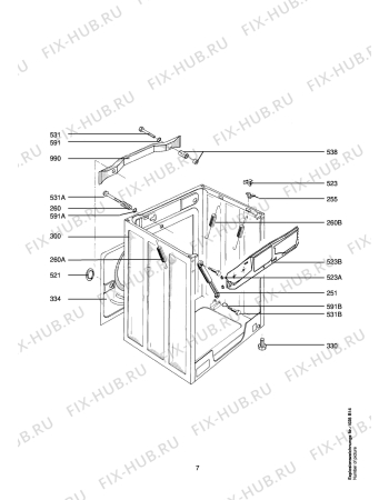 Взрыв-схема стиральной машины Aeg LAVW1026-W - Схема узла Housing 001