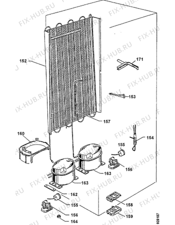 Взрыв-схема холодильника Faure FRC353W - Схема узла Cooling system 017