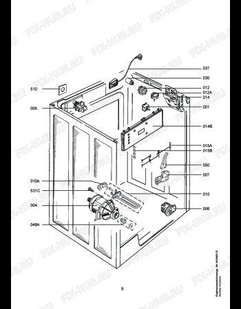 Схема №1 LAV75550 с изображением Помпа для стиральной машины Aeg 1105785016