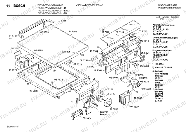 Схема №2 WMV332026 V332 с изображением Панель для стиралки Bosch 00117864