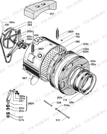 Взрыв-схема стиральной машины Electrolux WH2910 - Схема узла Functional parts 267