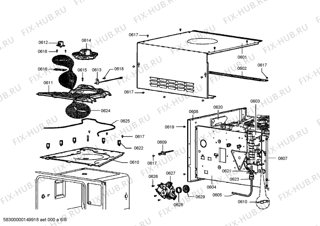 Схема №6 HB22D5Z1C с изображением Крышка для плиты (духовки) Siemens 00701845