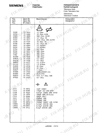 Схема №6 FS997N4EU с изображением Конденсатор для жк-телевизора Siemens 00738953