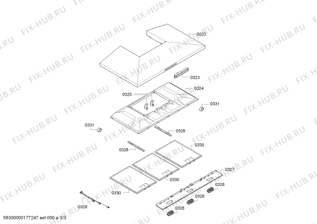 Взрыв-схема вытяжки Siemens LC91BC552 Siemens - Схема узла 03