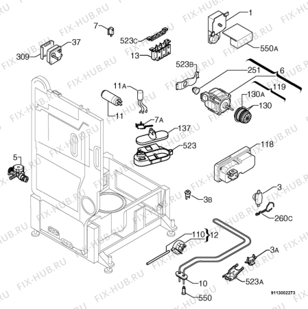 Взрыв-схема посудомоечной машины Zanussi ZT6755I - Схема узла Electrical equipment 268