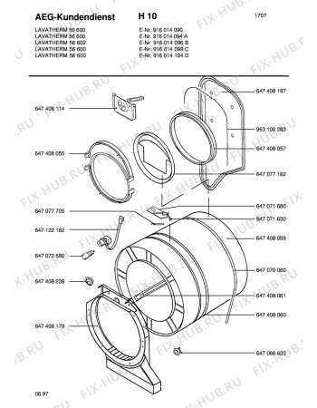 Взрыв-схема стиральной машины Aeg LTH56600   GB - Схема узла Section2