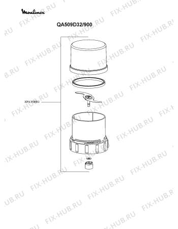 Взрыв-схема кухонного комбайна Moulinex QA509D32/900 - Схема узла YP005795.8P6