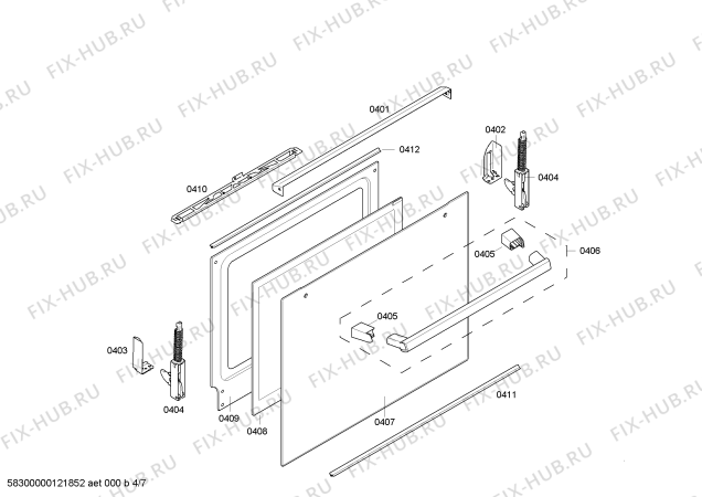 Взрыв-схема плиты (духовки) Bosch HLN654020V - Схема узла 04