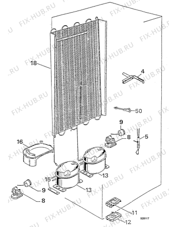 Взрыв-схема холодильника Zanussi ZFC25/10 - Схема узла Cooling system 017