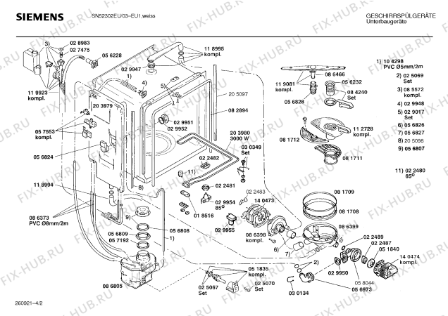 Схема №1 SN52302EU с изображением Передняя панель для посудомоечной машины Siemens 00282336