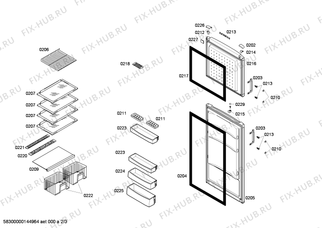 Схема №1 KD39VX00ME с изображением Дверь для холодильника Siemens 00249144