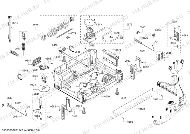 Взрыв-схема посудомоечной машины Bosch SHV863WB3N, SilencePlus 44 dBA - Схема узла 05