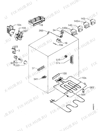 Взрыв-схема плиты (духовки) Zanussi ZHM725N - Схема узла Functional parts