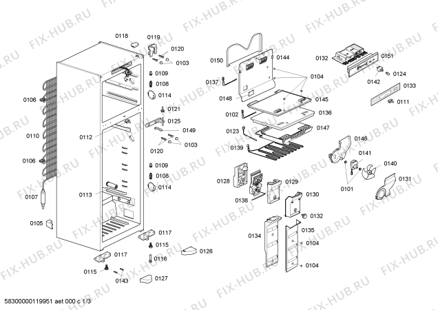 Схема №2 KDN49P70AR с изображением Модуль для холодильной камеры Bosch 00606310