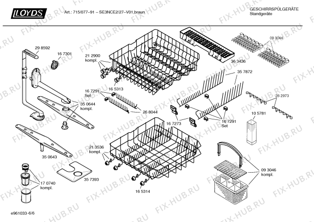 Взрыв-схема посудомоечной машины Lloyds SE3NCE2 Art.: 715/077-91 - Схема узла 06