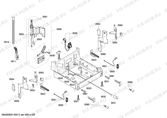 Взрыв-схема посудомоечной машины Bosch SRV43M53EU - Схема узла 05