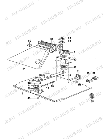 Взрыв-схема плиты (духовки) Electrolux EK6488/1 - Схема узла Pyrolytic equipment