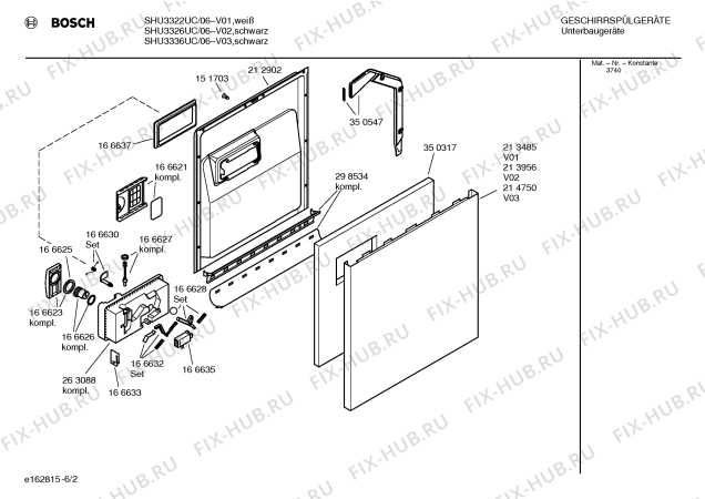 Взрыв-схема посудомоечной машины Bosch SHU3326UC DLX - Схема узла 02