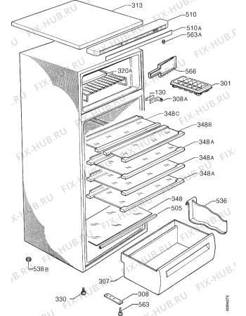 Взрыв-схема холодильника Arthurmartinelux AR7923D - Схема узла Housing 001