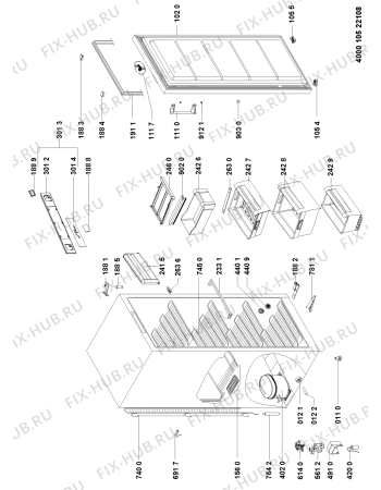 Схема №1 WV1801 A+W с изображением Элемент корпуса для холодильника Whirlpool 481010504961