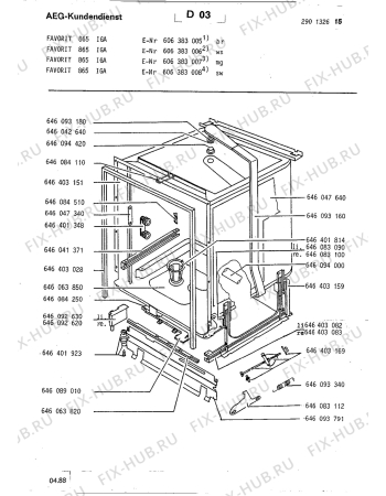 Взрыв-схема посудомоечной машины Aeg FAV865 IGA - Схема узла Oven