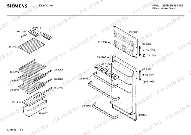 Схема №2 KG26V62NL с изображением Ручка для холодильной камеры Siemens 00088382