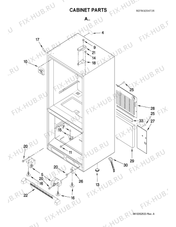 Схема №3 GB5525PEAW с изображением Втулка двери для холодильной камеры Whirlpool 482000006809