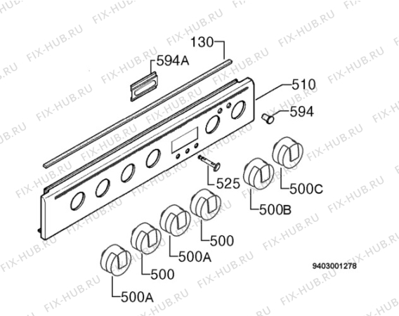 Взрыв-схема плиты (духовки) Electrolux EKC603505X - Схема узла Command panel 037