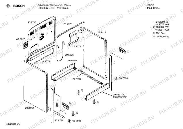 Схема №4 EH696GKSW с изображением Стеклокерамика для духового шкафа Bosch 00234373