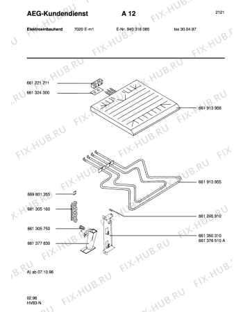 Взрыв-схема плиты (духовки) Aeg 7020E-M - Схема узла Section4