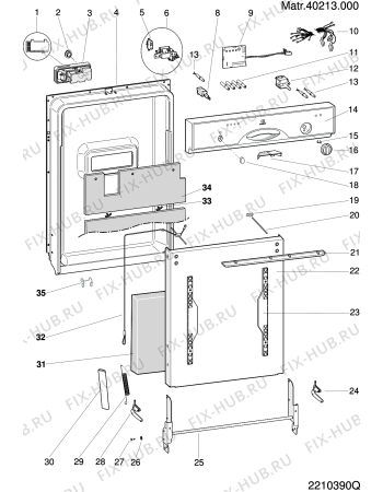 Взрыв-схема посудомоечной машины Indesit DV670AIX (F030699) - Схема узла