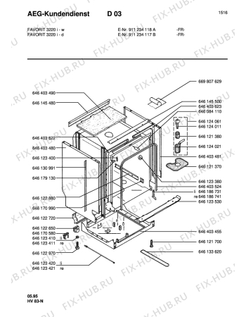 Взрыв-схема посудомоечной машины Aeg FAV3220I-W  F - Схема узла Housing 001