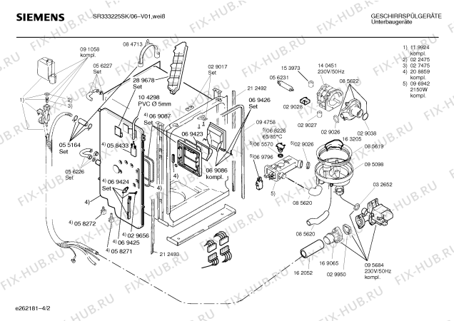 Взрыв-схема посудомоечной машины Siemens SR33225SK - Схема узла 02