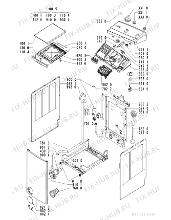 Схема №2 PWA 920 A с изображением Микропереключатель для стиралки Whirlpool 481228219605