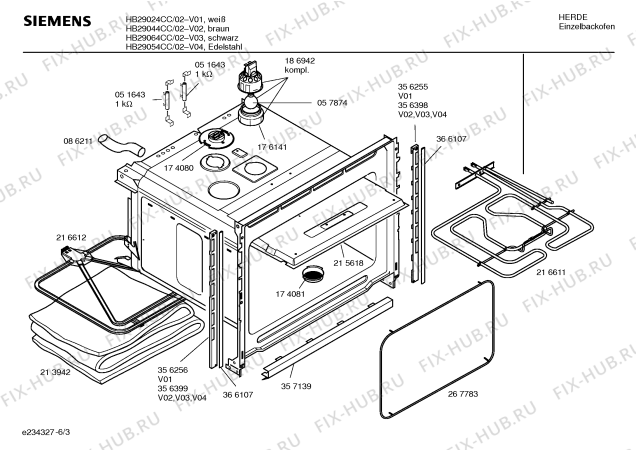 Схема №3 HB29064CC с изображением Инструкция по эксплуатации для плиты (духовки) Siemens 00582768