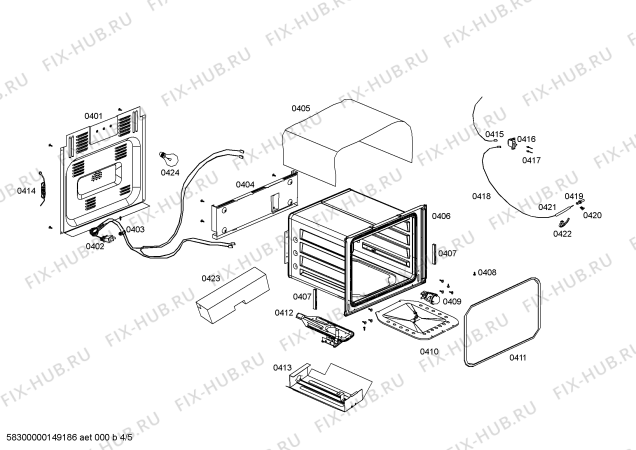 Схема №3 FP124I13SC с изображением Передняя панель для электропечи Bosch 00700400
